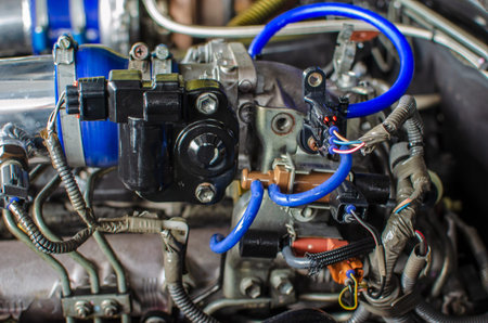 Detial car engine close up