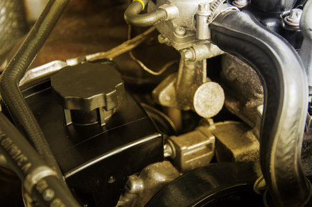 Close up Details  of car engine.