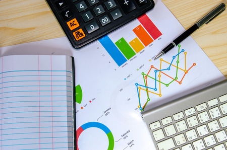 Paper documents Business Charts, graphs and analysisの写真素材