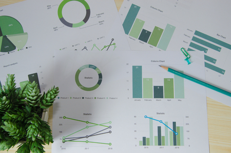 Paper documents Business Charts, graphs and analysisの写真素材