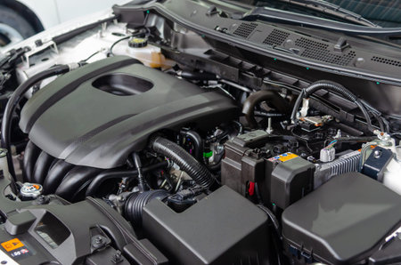Details of the new engine in the car.