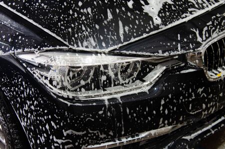 car wash with bubble soap.の写真素材