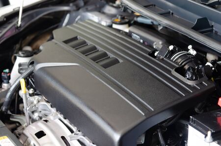 Close up detail engine cars.の写真素材