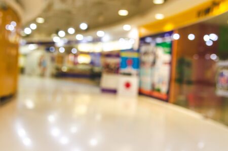 Blurred background shopping mall.Used as a product background imageの写真素材