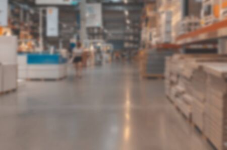 Blurred people walking to buy decorations at the shopping mall.の写真素材