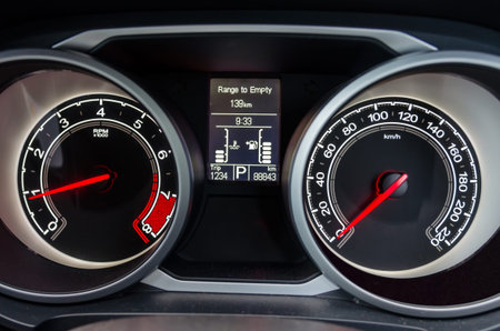 Details of Modern digital speedometer car.