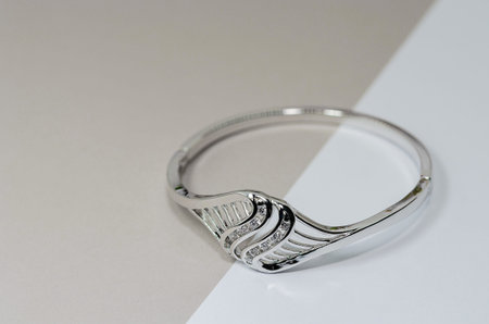 Beautiful silver jewelry diamond bracelet.