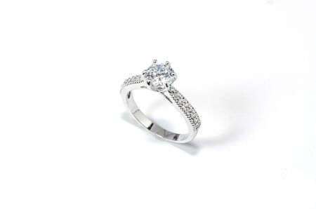 Jewelry Diamond Ring on the white background.の写真素材