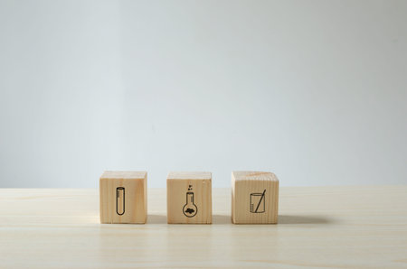 cubes Research and science lab cups icons.science concept