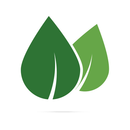 Leaf logo organic Label eco icon vector isolated background.のイラスト素材