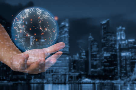 Businessman pointing arrow graph corporate. Business Development for Success and Growth 2021 to 2022 Conceptの写真素材