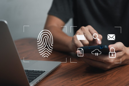 Big data network touch system information lock key communication technology connection password...