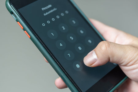 Hacking mobile phone with a password to access a smartphone, security threats online Phone lock...