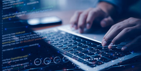 Digital technology, Coding programmer and cyber security, Software development, javascript on...