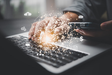 Digital communication and virtual technology concept WEB, Networking and internet service....