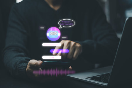 Chatbot conversation Ai Artificial Intelligence technology online customer service.Digital chatbot,...