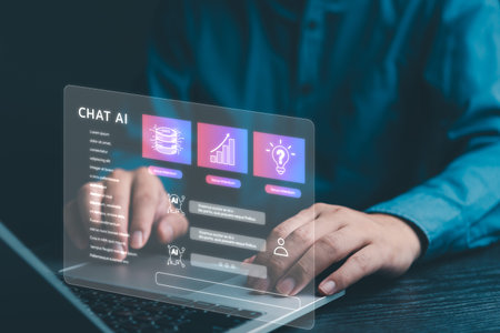 Chatbot conversation Ai Artificial Intelligence technology online customer service.Digital chatbot,...