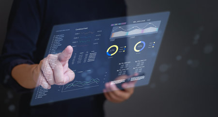 Business development and technology Data analysis. business analytics dashboard Business...