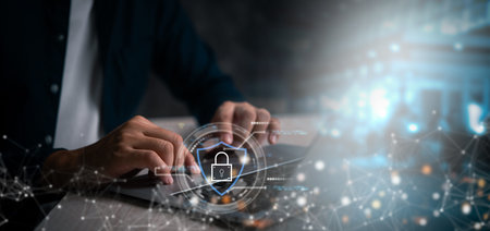 Cybersecurity internet networking database privacy server system firewall protect hacking online...