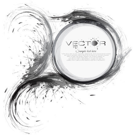 Abstract Gray Color splatter isolated on Black backgroundのイラスト素材