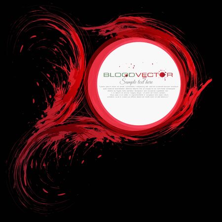 Abstract Blood splatter isolated on Black backgroundのイラスト素材