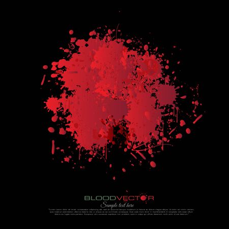 Abstract Blood splatter isolated on Black backgroundのイラスト素材