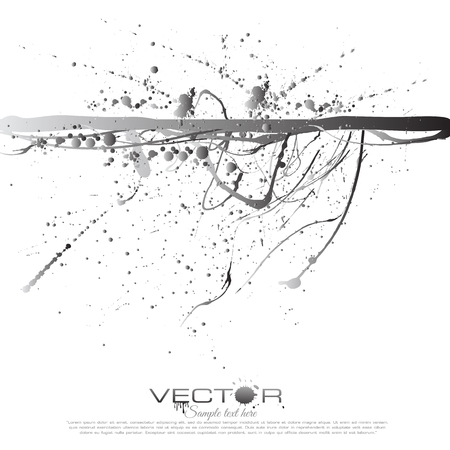 Abstract Gray color splatter isolated on White backgroundのイラスト素材