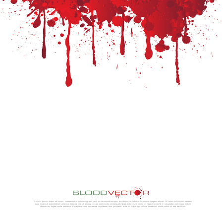 Abstract Blood splatter isolated on White backgroundのイラスト素材