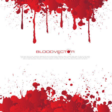 Abstract Blood splatter isolated on White backgroundのイラスト素材