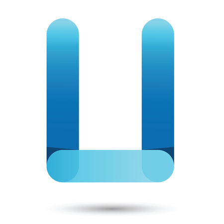 U font vector with blue color on White background, Futuristic font, Cosmic, Vector alphabet set, Elegant light font , typeface, typography, typewriter.のイラスト素材