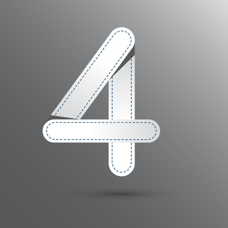 Number Four with white and gray color . Vector design template elements for your designのイラスト素材