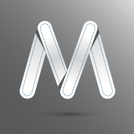 M letter with water white and gray color . Vector design template elements for your designのイラスト素材
