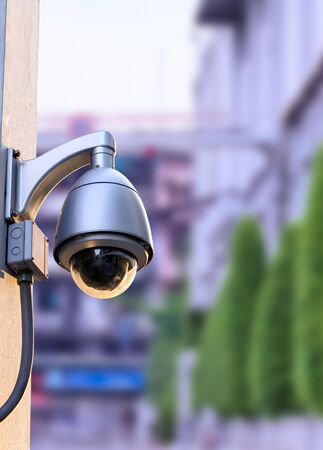 Security CCTV camera out doorの写真素材