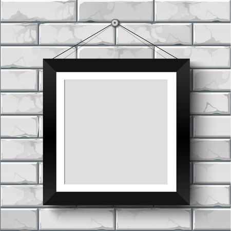 blank photo frame on the wall.vector illustrationのイラスト素材