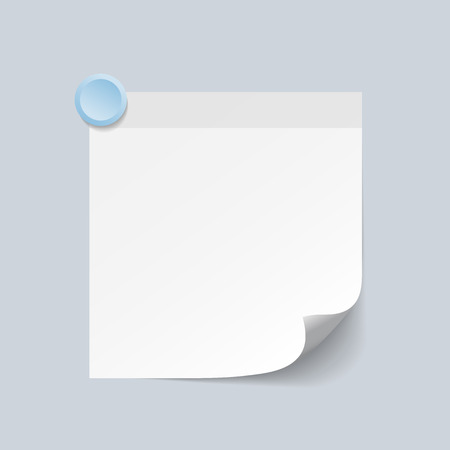 Blank White Sticky Note isolate on gray background, vector illustrationのイラスト素材