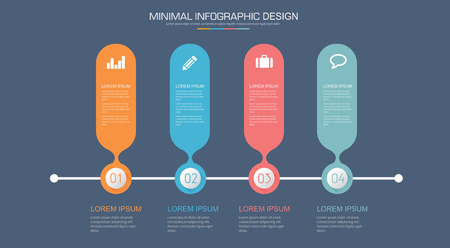 Infographic Elements with business icon on full color background circle process or steps and options workflow diagrams,vector design element eps10 illustrationのイラスト素材
