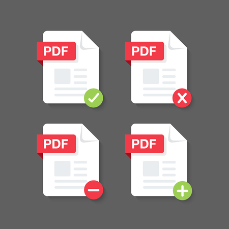 Flat design with PDF files download document,icon,symbol set, vector design element illustrationのイラスト素材