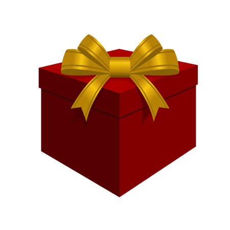 Red gift boxes with golden bow image illustrationのイラスト素材