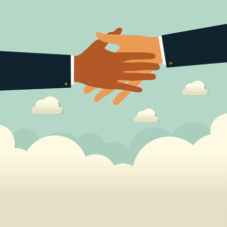 Helping Business to survive. Business help, support, survival, investment concept. Vector colorful illustration in flat styleのイラスト素材