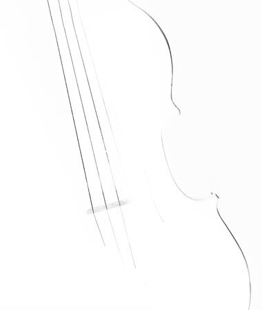 Violin black and white artistic conversion with rim lightingの写真素材