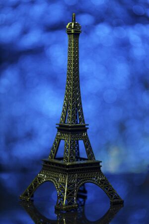 Eiffel tower shot in studio with bokeh lights in the backgoundの写真素材