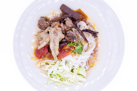 Northern Thai food on white background