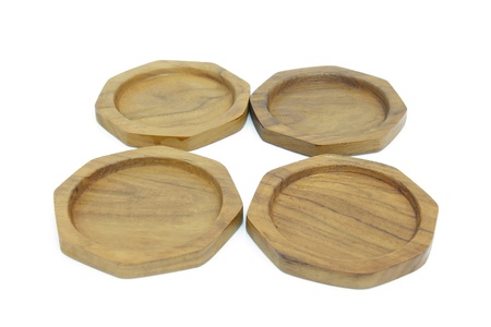 wooden coasters for glass の写真素材