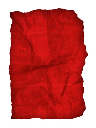 the old crumpled paper isolated on white  の写真素材