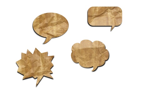 vintage paper shape as bubble speech isolated の写真素材