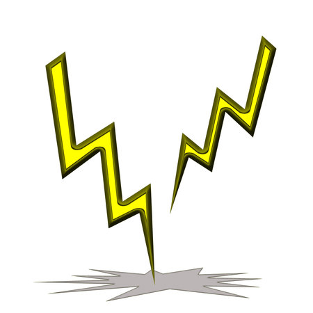 Powerful lighting symbol on white background 