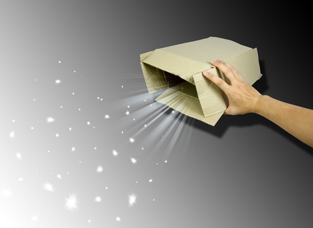 Open magic gift boxの写真素材