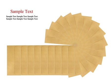 brown envelope isolated on the white backgroundの写真素材