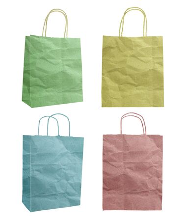 bag recycle paper craft stick icon on white backgroundの写真素材