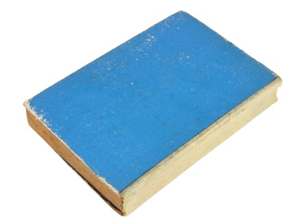 old blue book isolated on a white background with clipping pathの写真素材